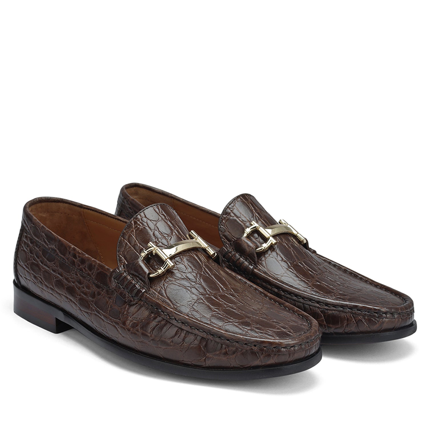 Brown Croco Textured Loafers – Rosso Brunello Leathers Pvt. Ltd.