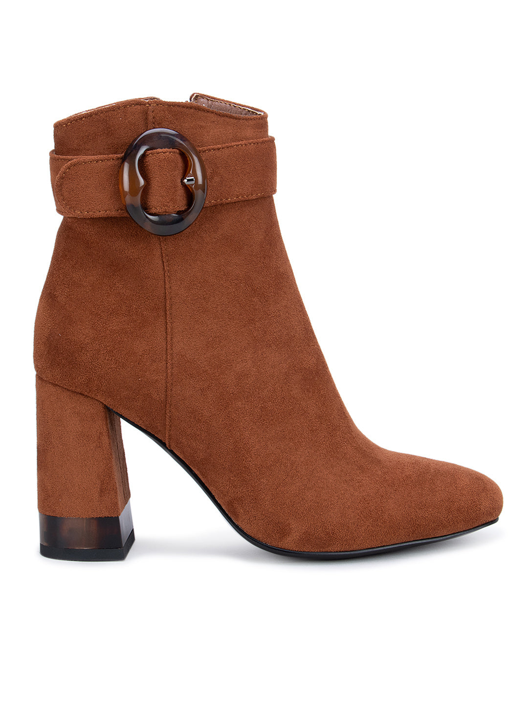 Brown Suede Leather Ankle Boots 35 Brown