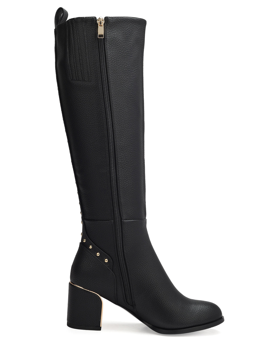 Black Leather Knee High Boots 35 Black - Main Image