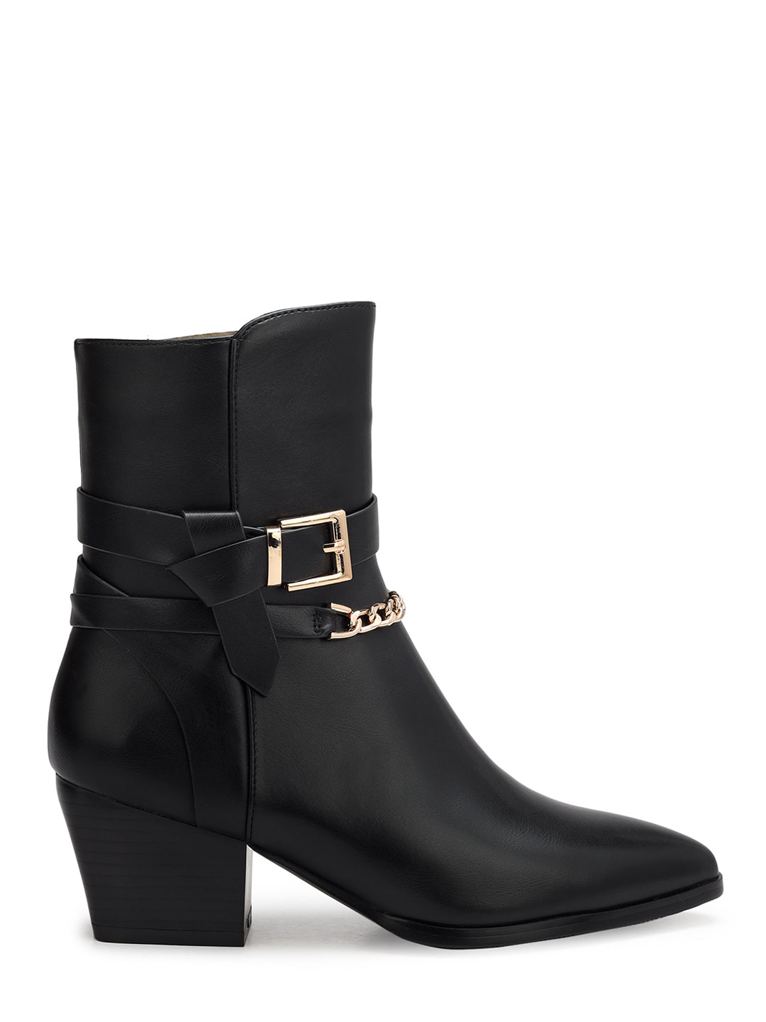 Black Ankle Boots With Gold Embellishment 35 Black