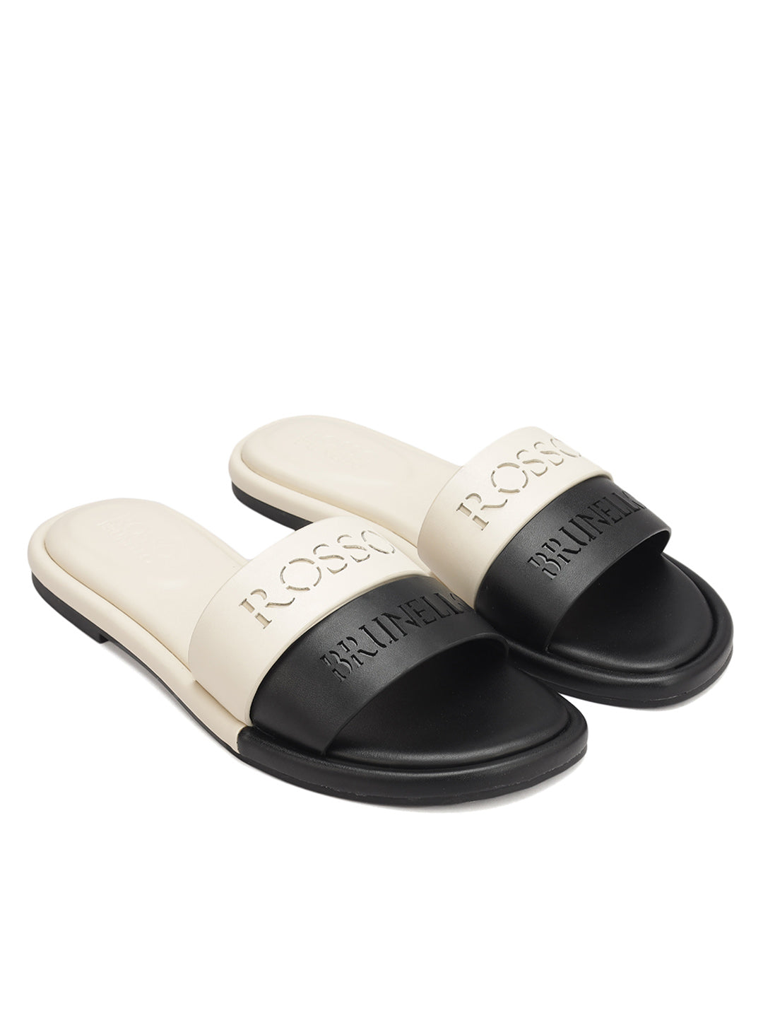White Leather Slides 35 White