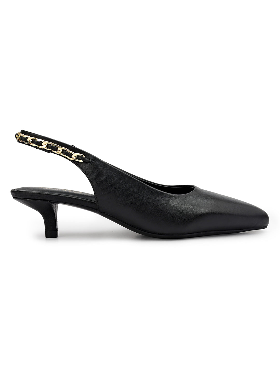 Black Sling Back Kitten Heels