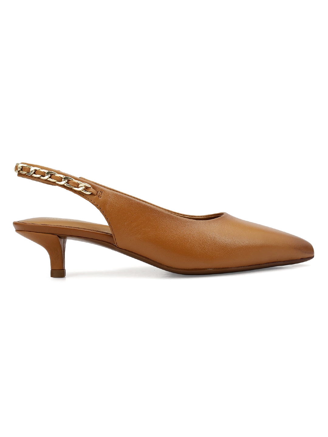 Tan Sling Back Kitten Heels