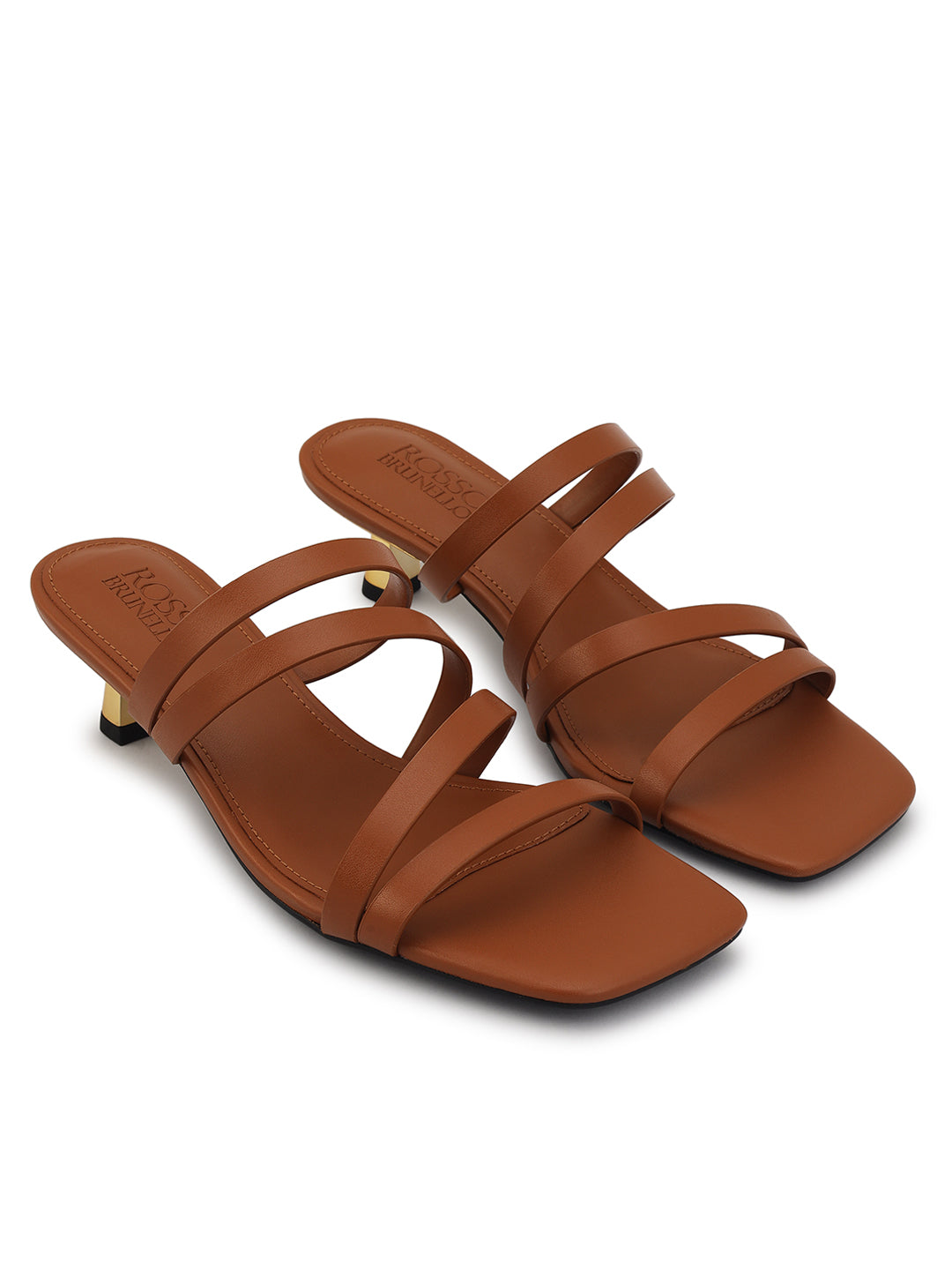 Tan Multi-Strap Heels