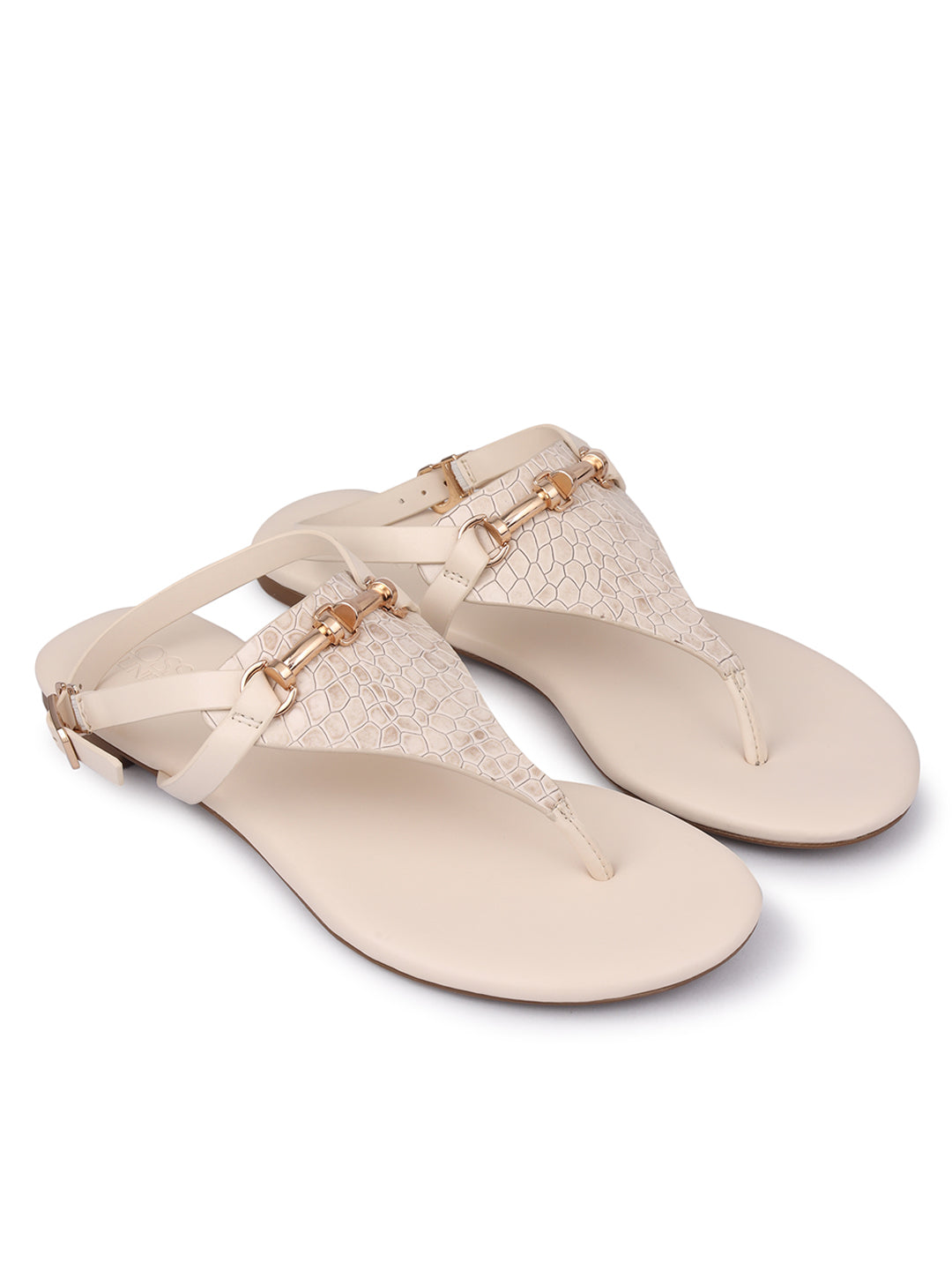 White Flats With Metal Accent