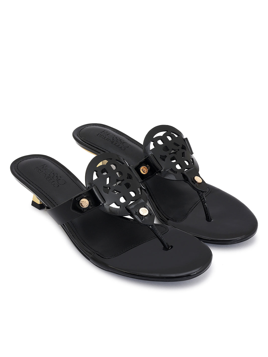 Black T-Strap Kitten Heels