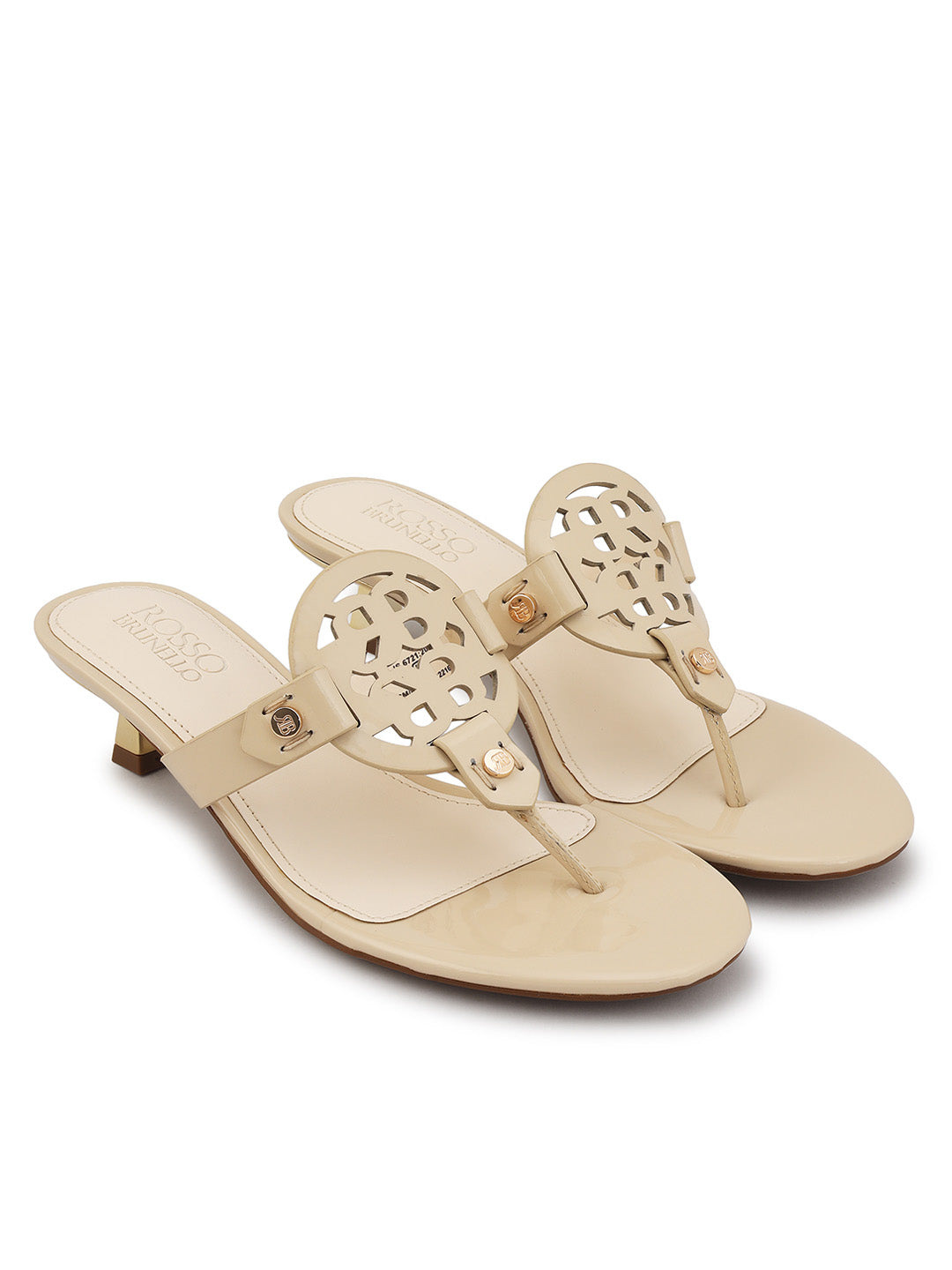 White T-Strap Kitten Heels