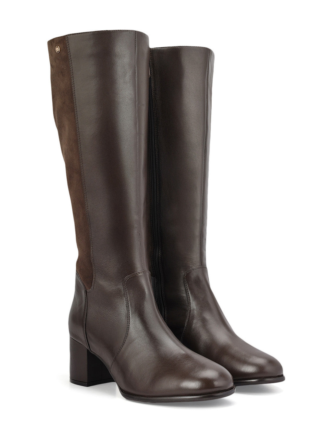 Brown Suede Leather Knee High Boots