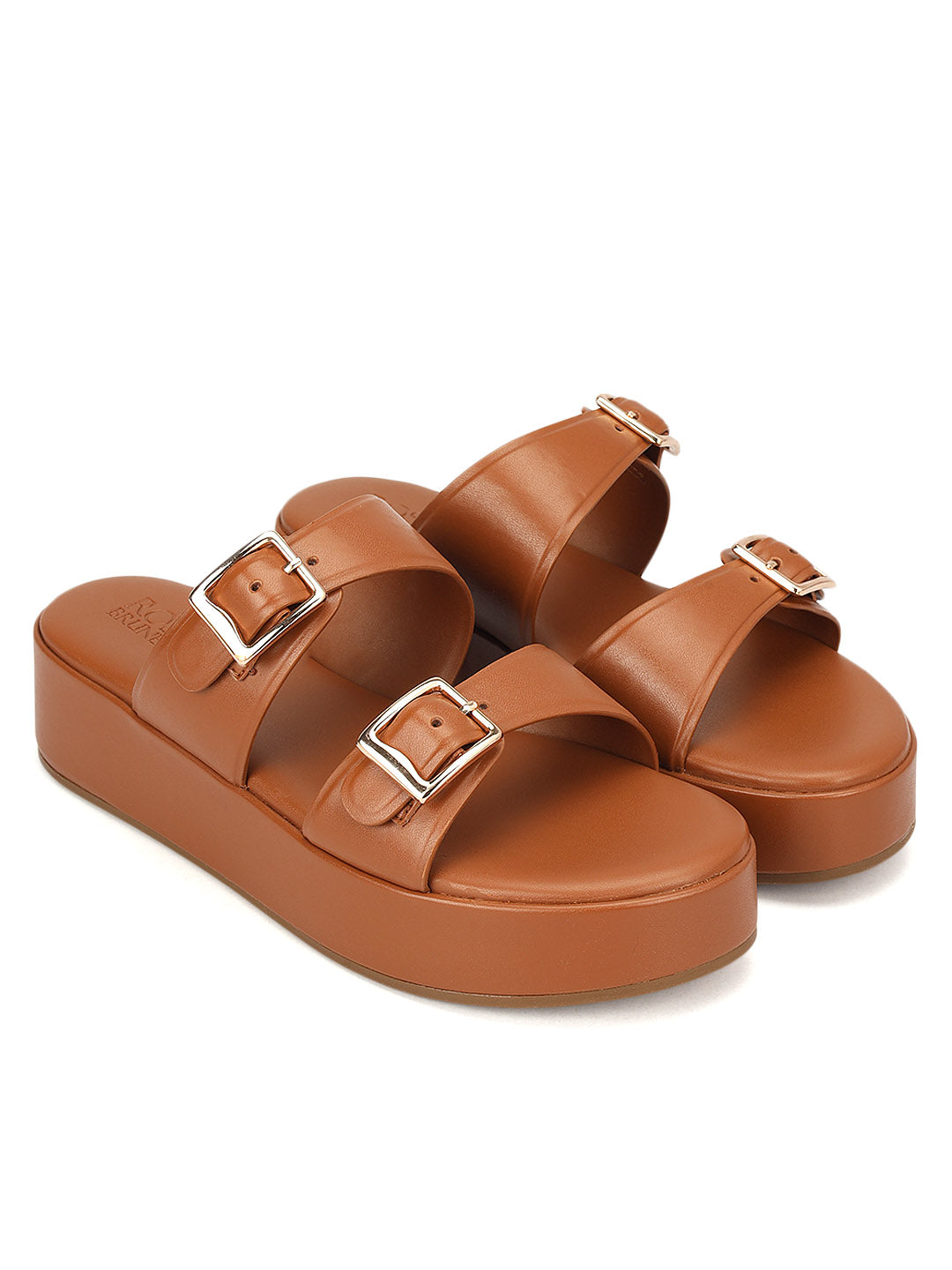 Tan Dual Strap Sliders