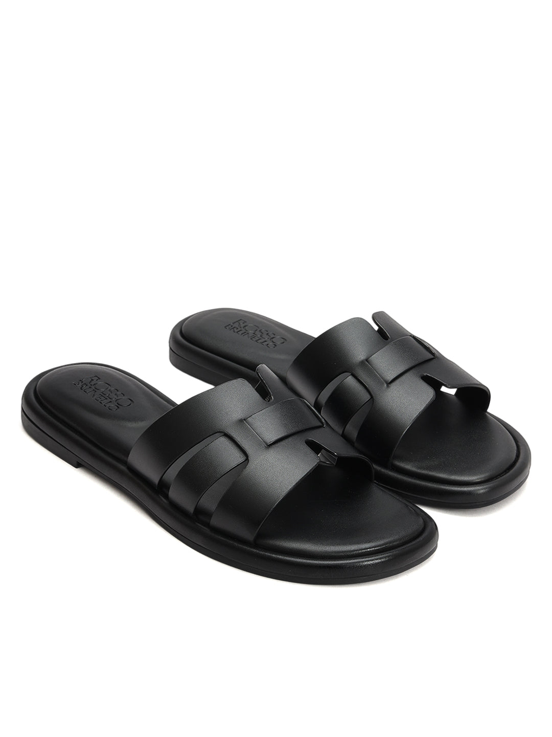 Black Cut-Out Strap Flats