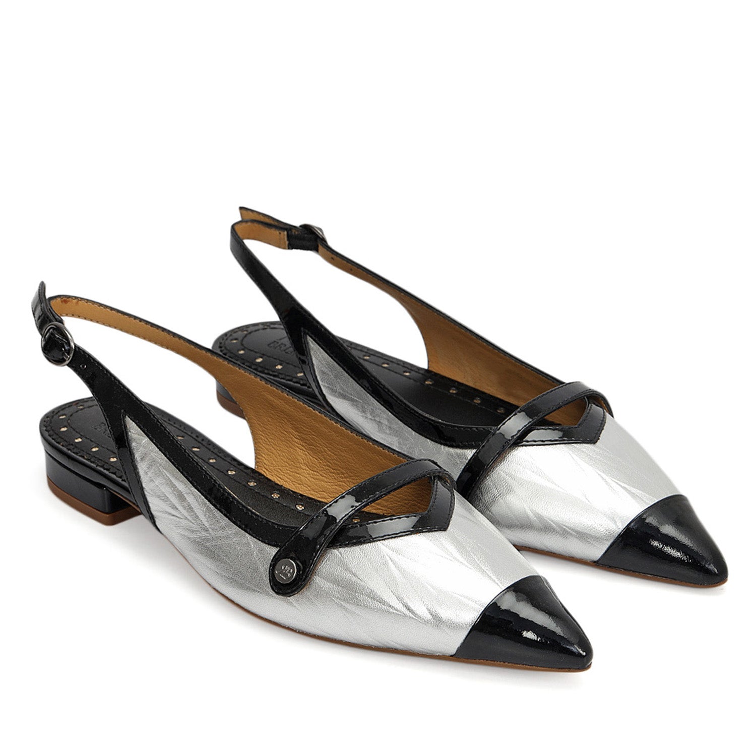 Black Tweed Slingback Flats – Rosso Brunello Leathers Pvt. Ltd.