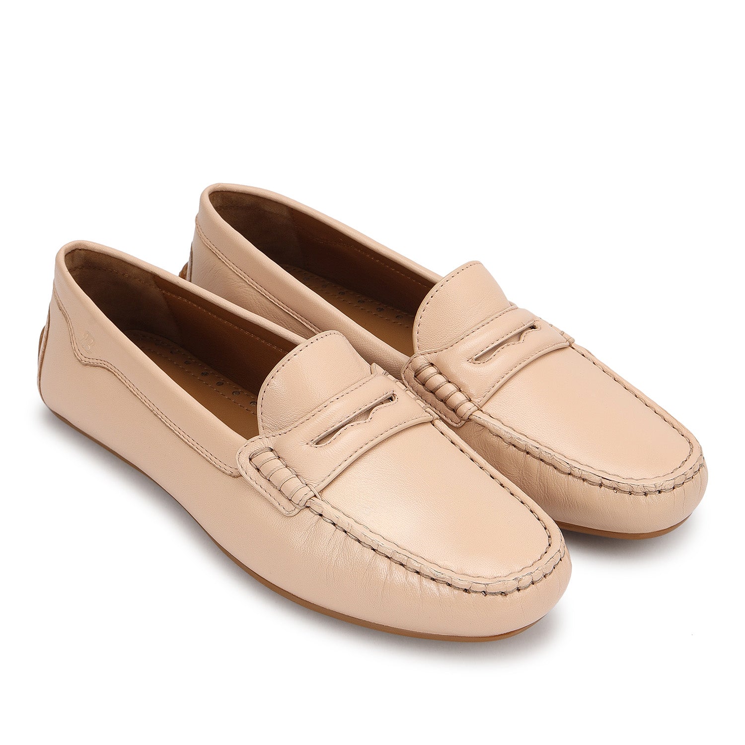 Womens Moccasins Leather Sole Pink Plain Leather Women Moccasins 35 Pink
