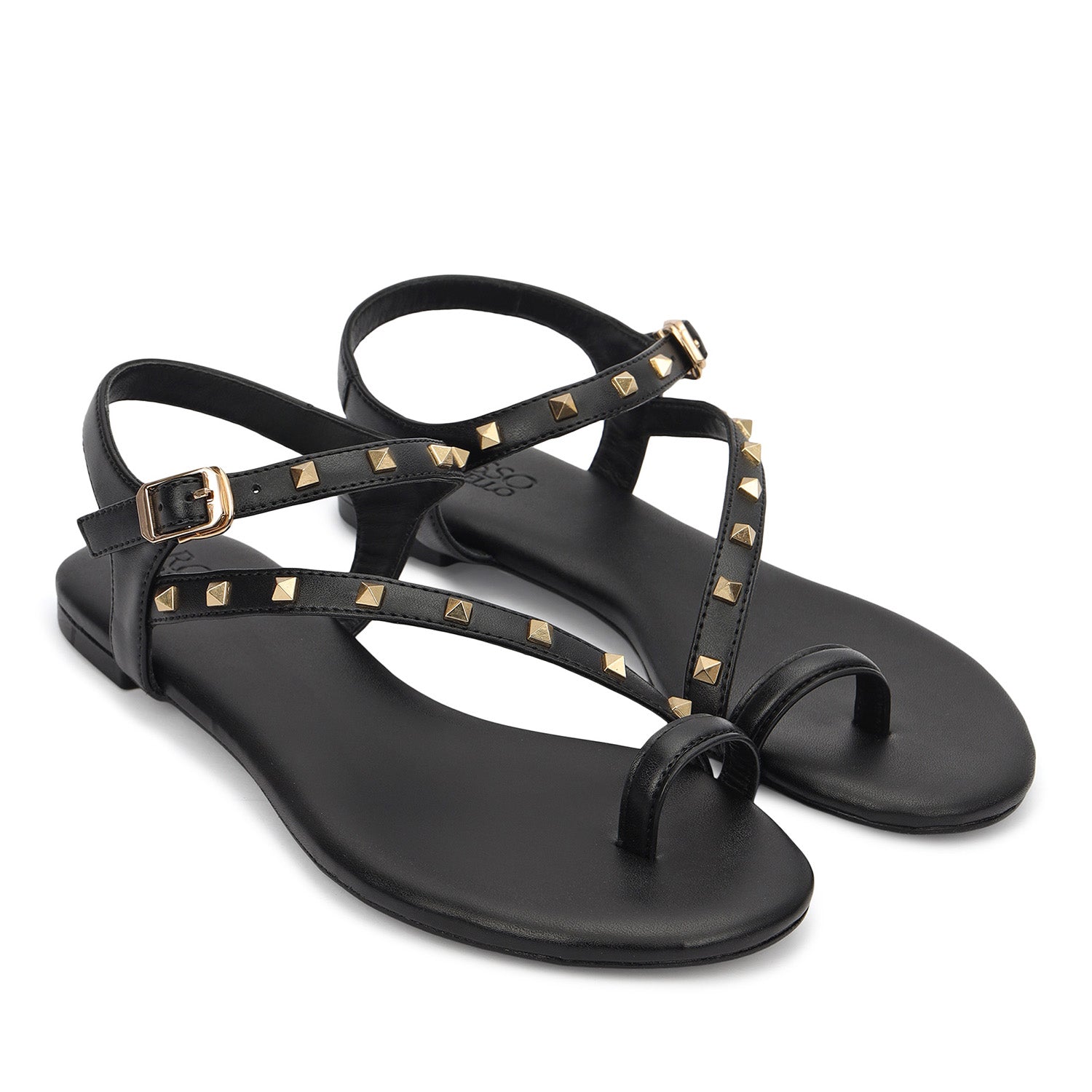 Black Studded Flats