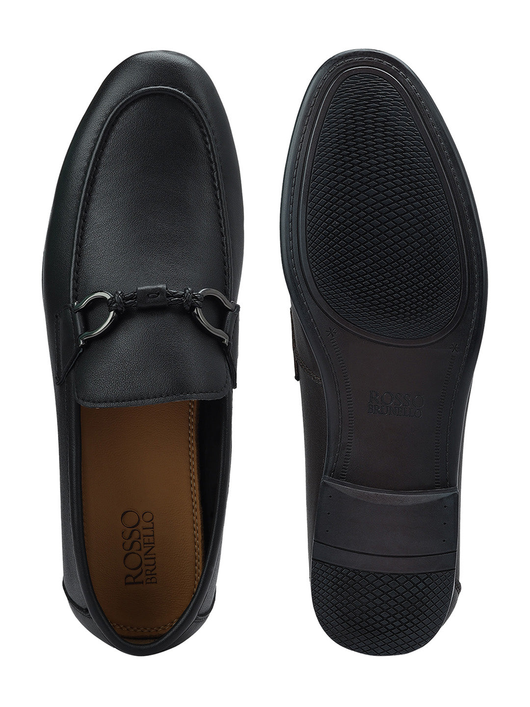 Black Braided Leather Loafers 38 Black - Main Image