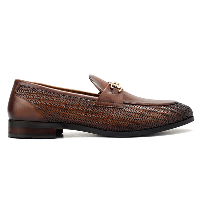 Tan Horse-Bit Woven Loafers – Rosso Brunello Leathers Pvt. Ltd.