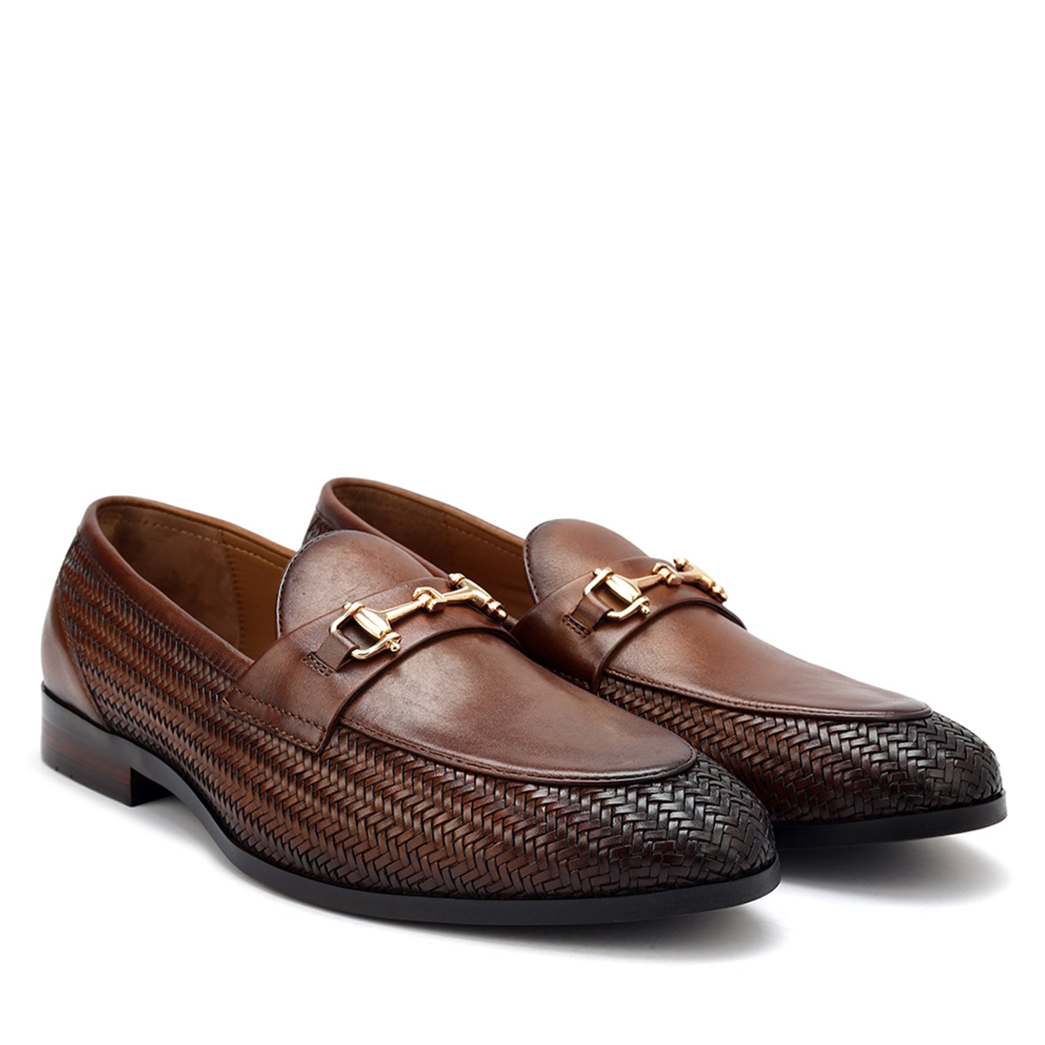 Tan Horse-Bit Woven Loafers – Rosso Brunello Leathers Pvt. Ltd.
