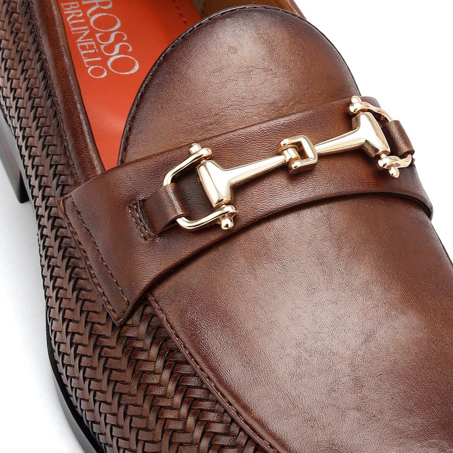 Tan Horse-Bit Woven Loafers – Rosso Brunello Leathers Pvt. Ltd.