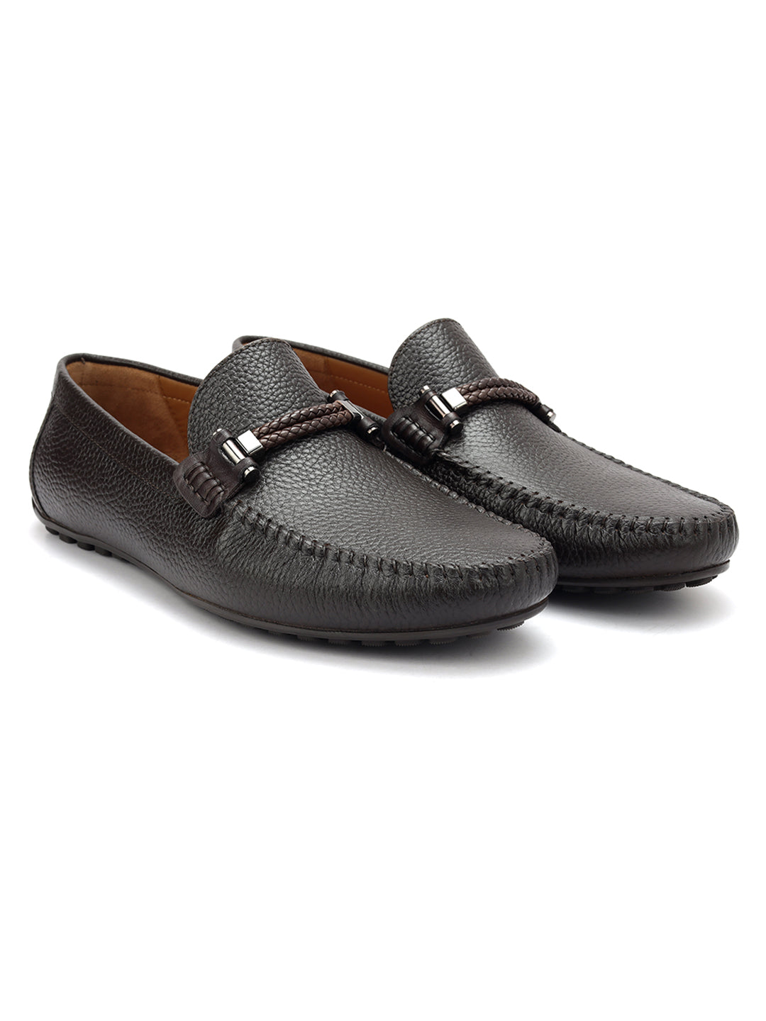 Navy Braided Leather Moccasins – Rosso Brunello Leathers Pvt. Ltd.