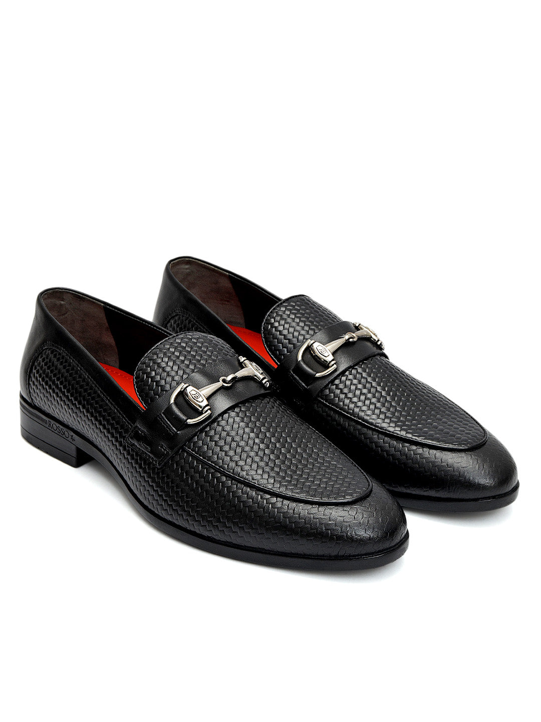 Black Mat Textured Loafers