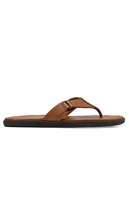 Tan Textured Leather Thong Slippers – Rosso Brunello Leathers Pvt