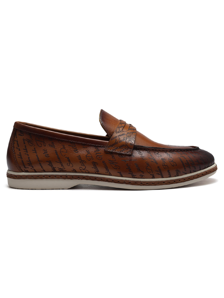 Tan Signato Leather Loafers – Rosso Brunello Leathers Pvt. Ltd.