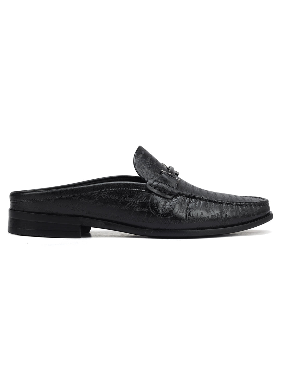 Black Signato Leather Mules – Rosso Brunello Leathers Pvt. Ltd.