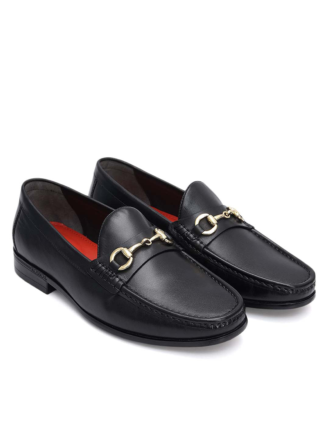 Black Loafers With Metal Buckle