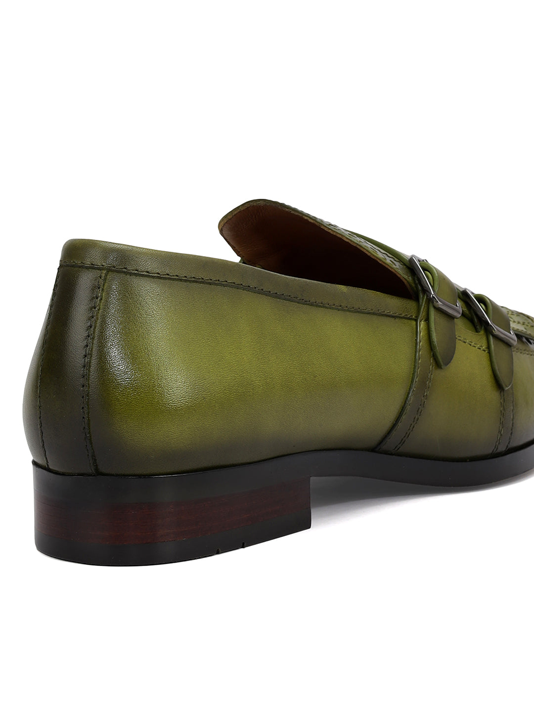 Green Brogue Monk Straps Shoes Rosso Brunello Leathers Pvt. Ltd. Green Brogue Monk Straps Shoes Rosso Brunello Leathers Pvt. Ltd.