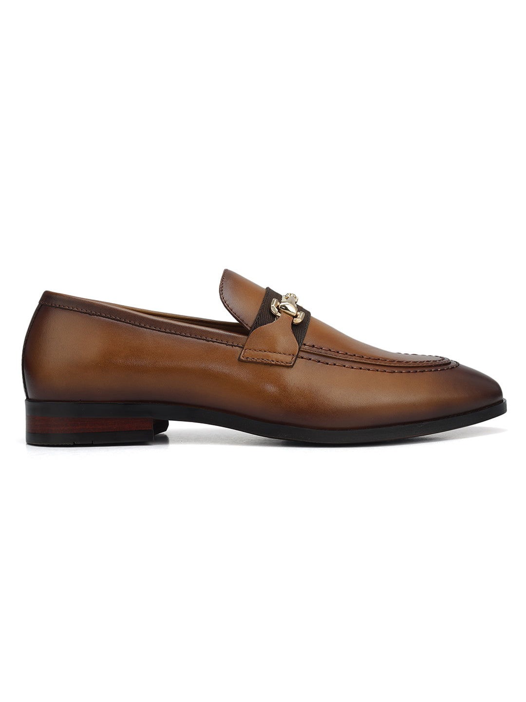 Tan Loafers With Metal Clip
