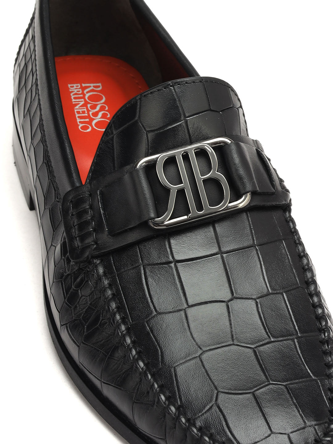 Black Loafers With Logo Buckle 38 Black