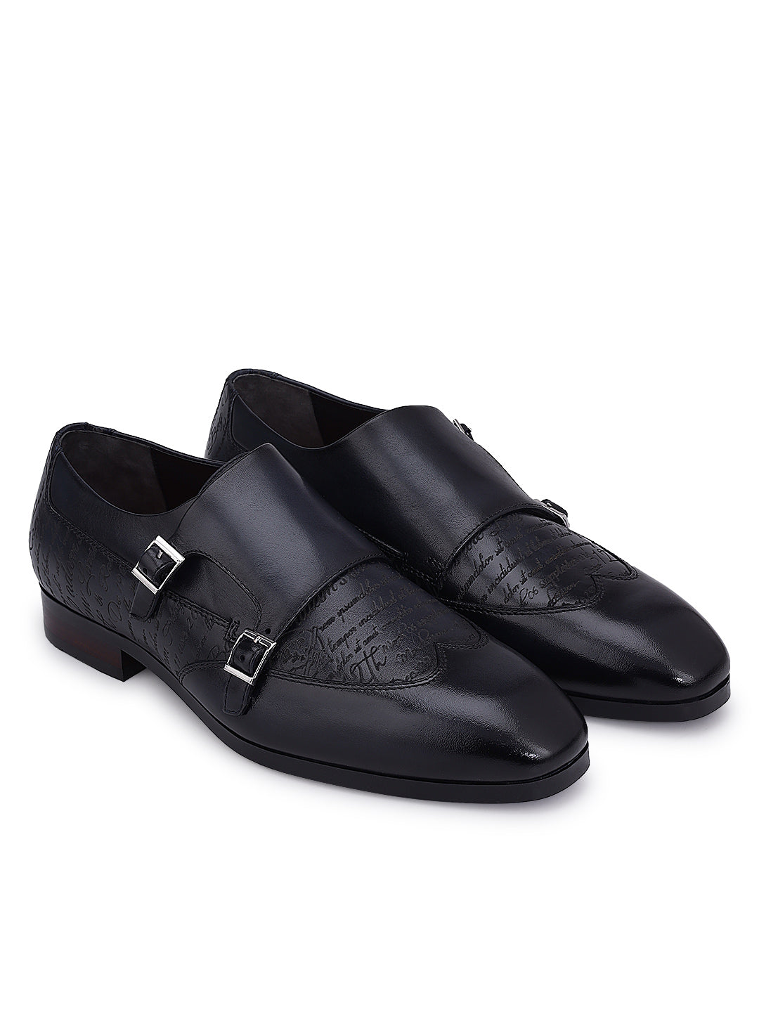 Blue Signato Leather Monk Straps
