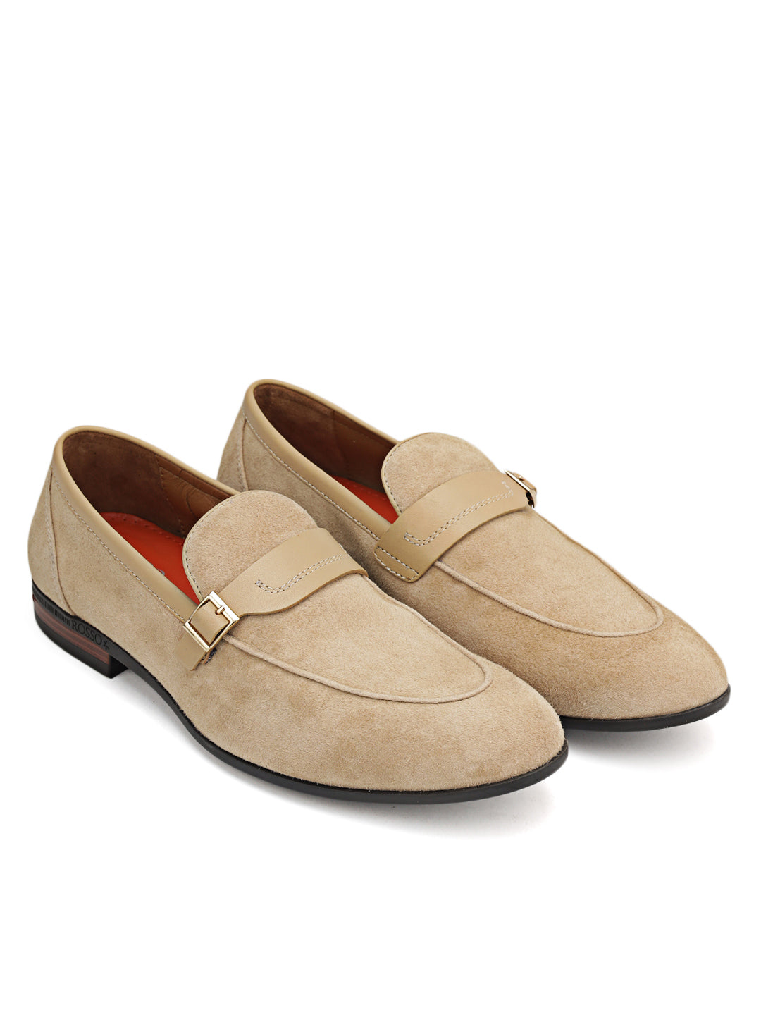 Beige Suede Leather Loafers – Rosso Brunello Leathers