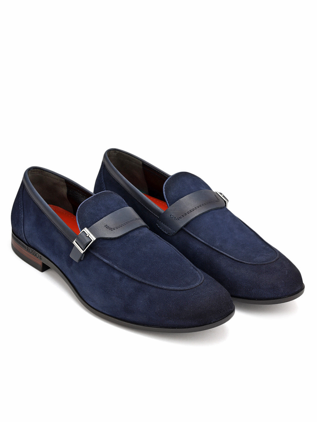 Blue Suede Leather Loafers 38 Blue