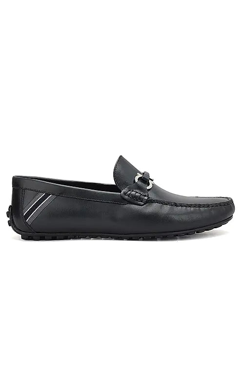 Blue Moccasins With Metal Buckle
