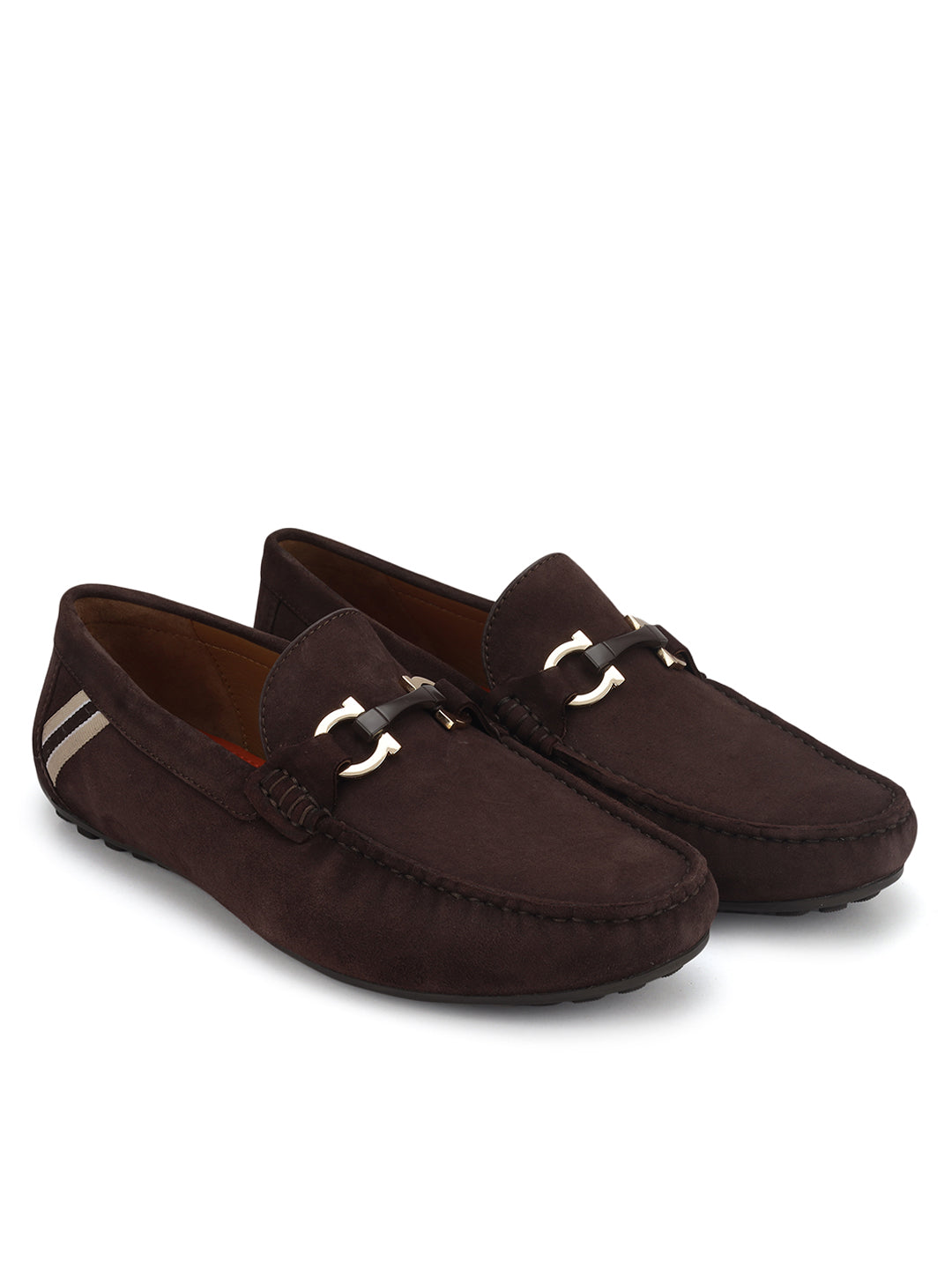 Brown Suede Leather Moccasins 38 Brown