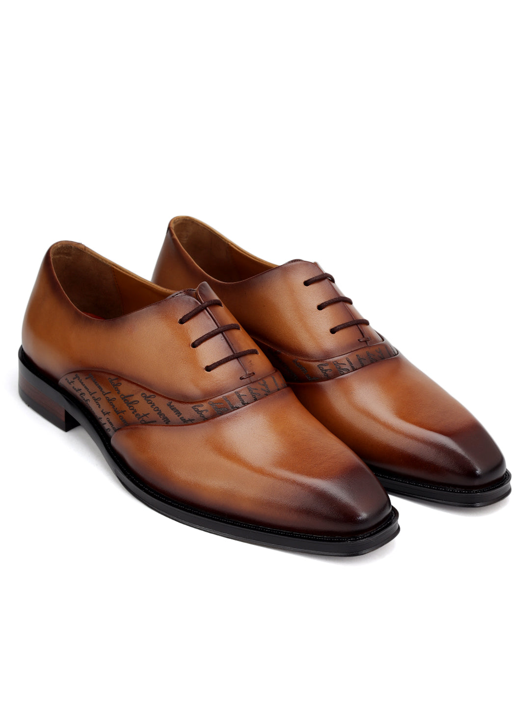 Tan Signato Leather Lace Ups