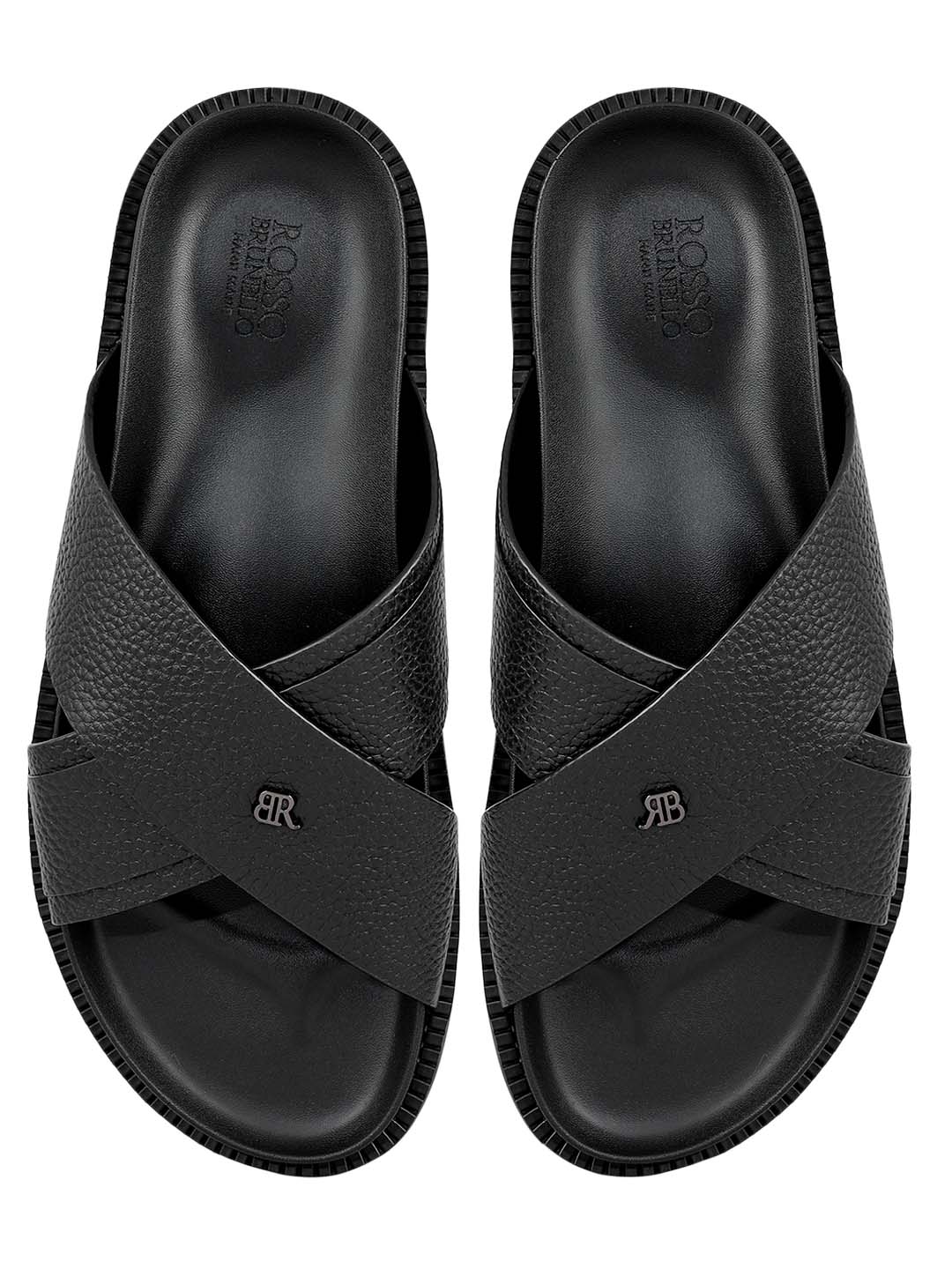Black Criss Cross Leather Flats – Rosso Brunello Leathers Pvt. Ltd.