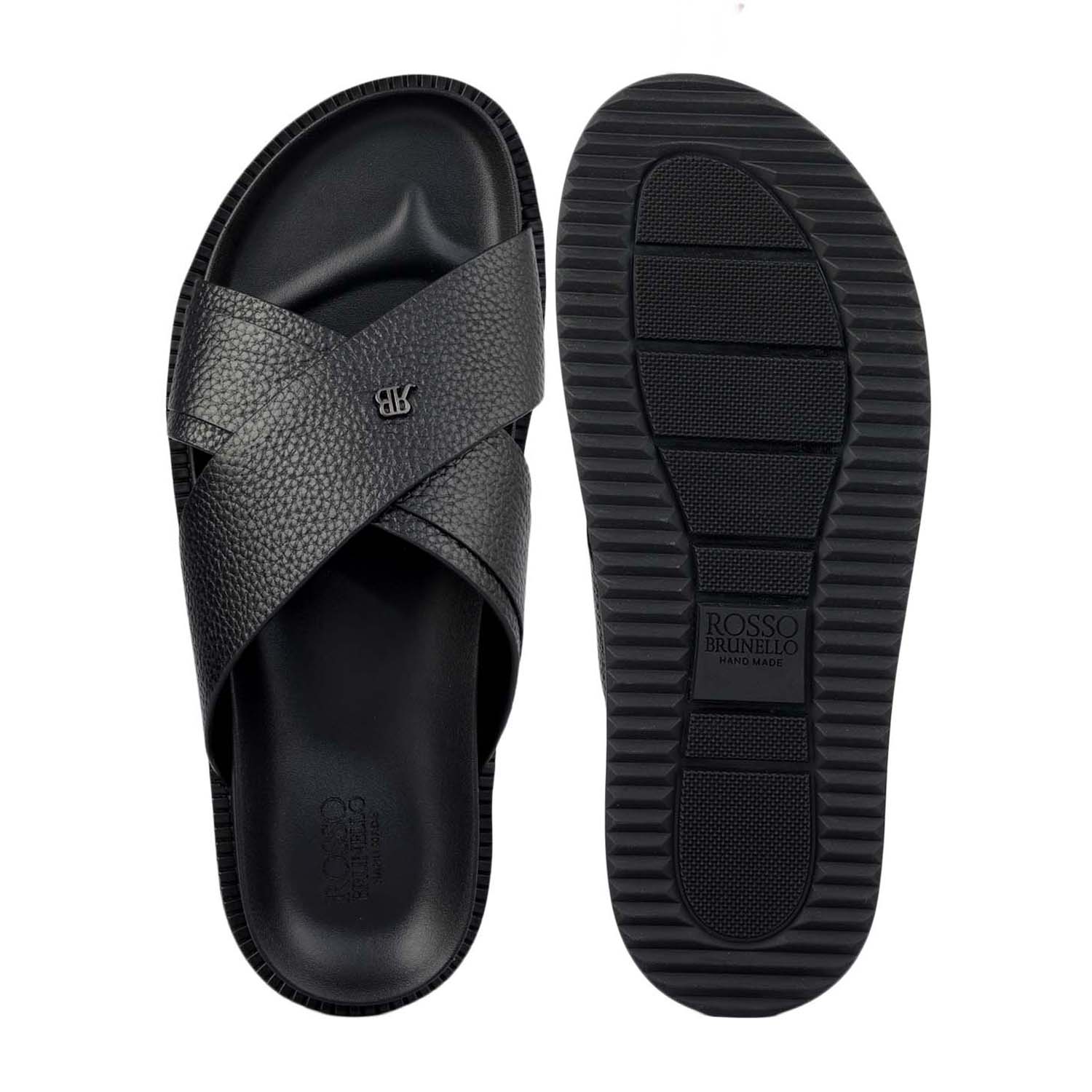 Black Criss Cross Leather Flats – Rosso Brunello Leathers Pvt. Ltd.