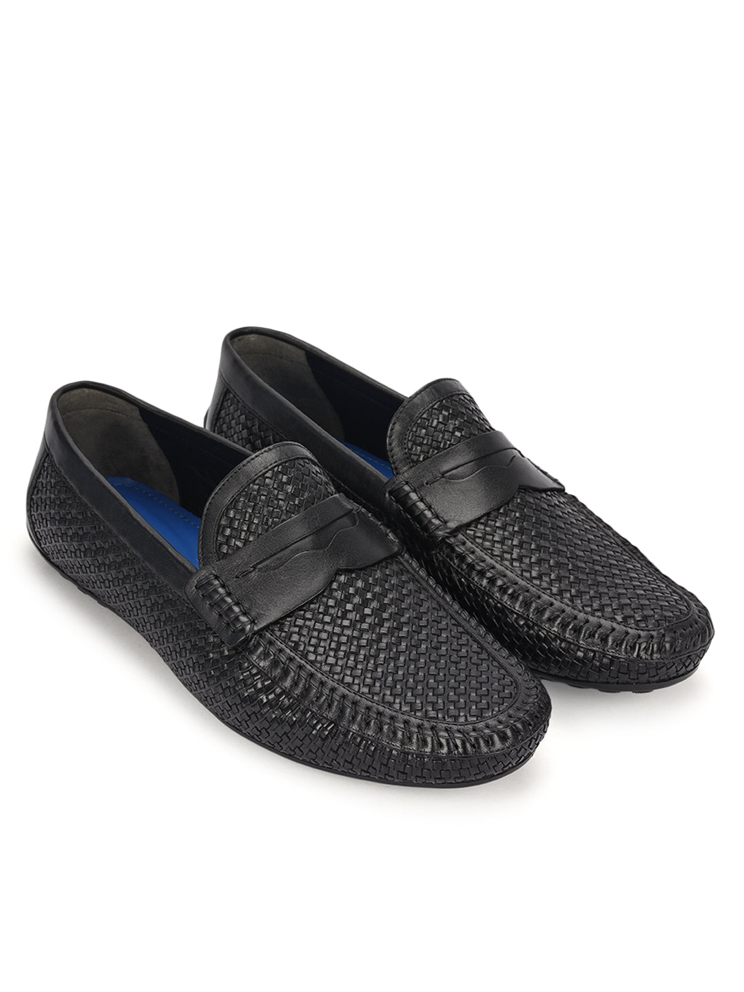 Black Mat Textured Moccasins