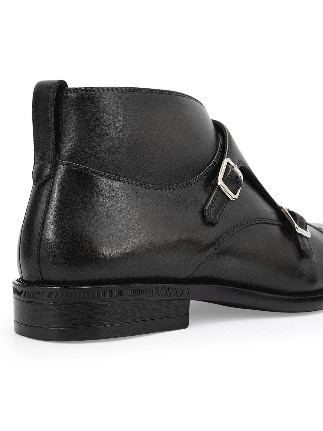Black Monk Strap Style Leather Boots – Rosso Brunello Leathers Pvt