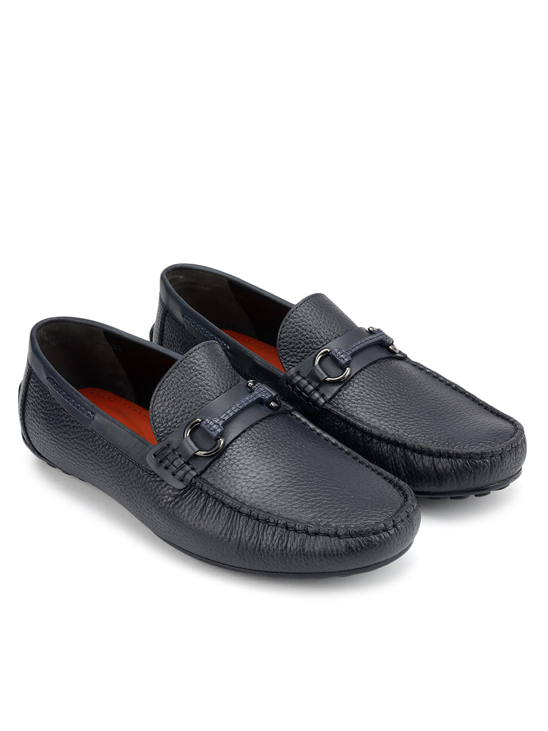Blue Moccasins With Metal Bit