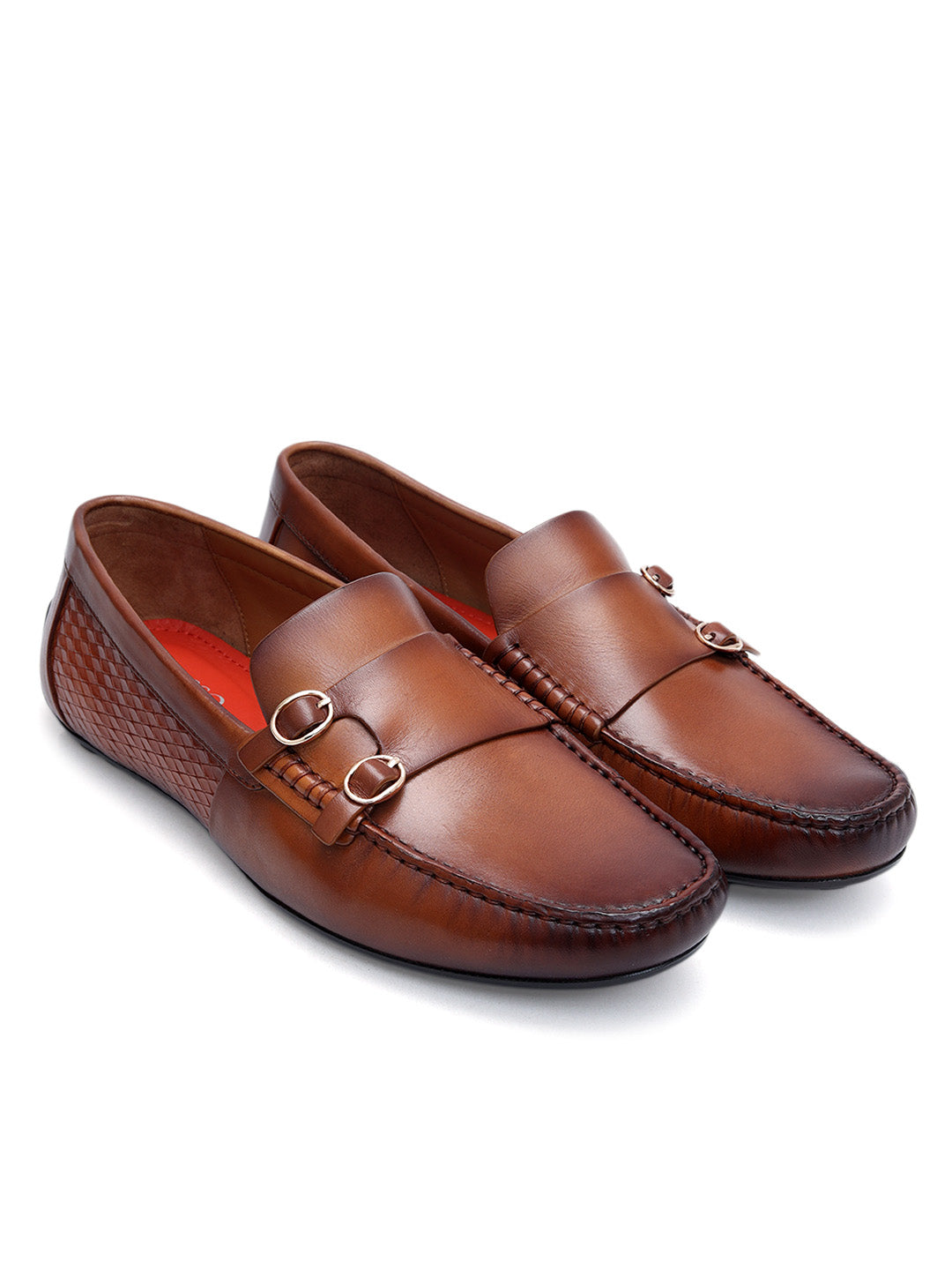 Tan Monk Strap Style Moccasins