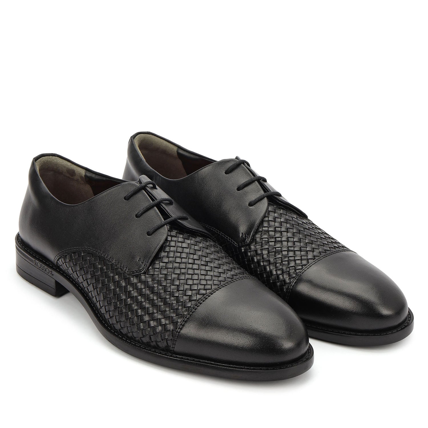 Black Mat Textured Lace Ups