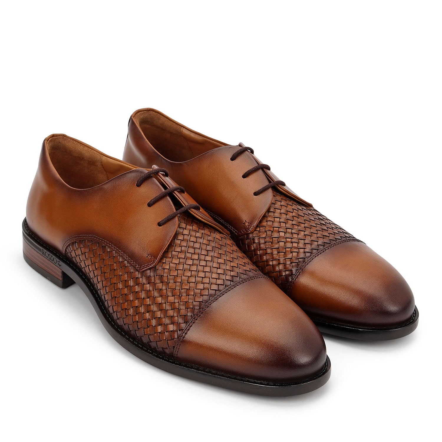 Tan Mat Textured Lace Ups