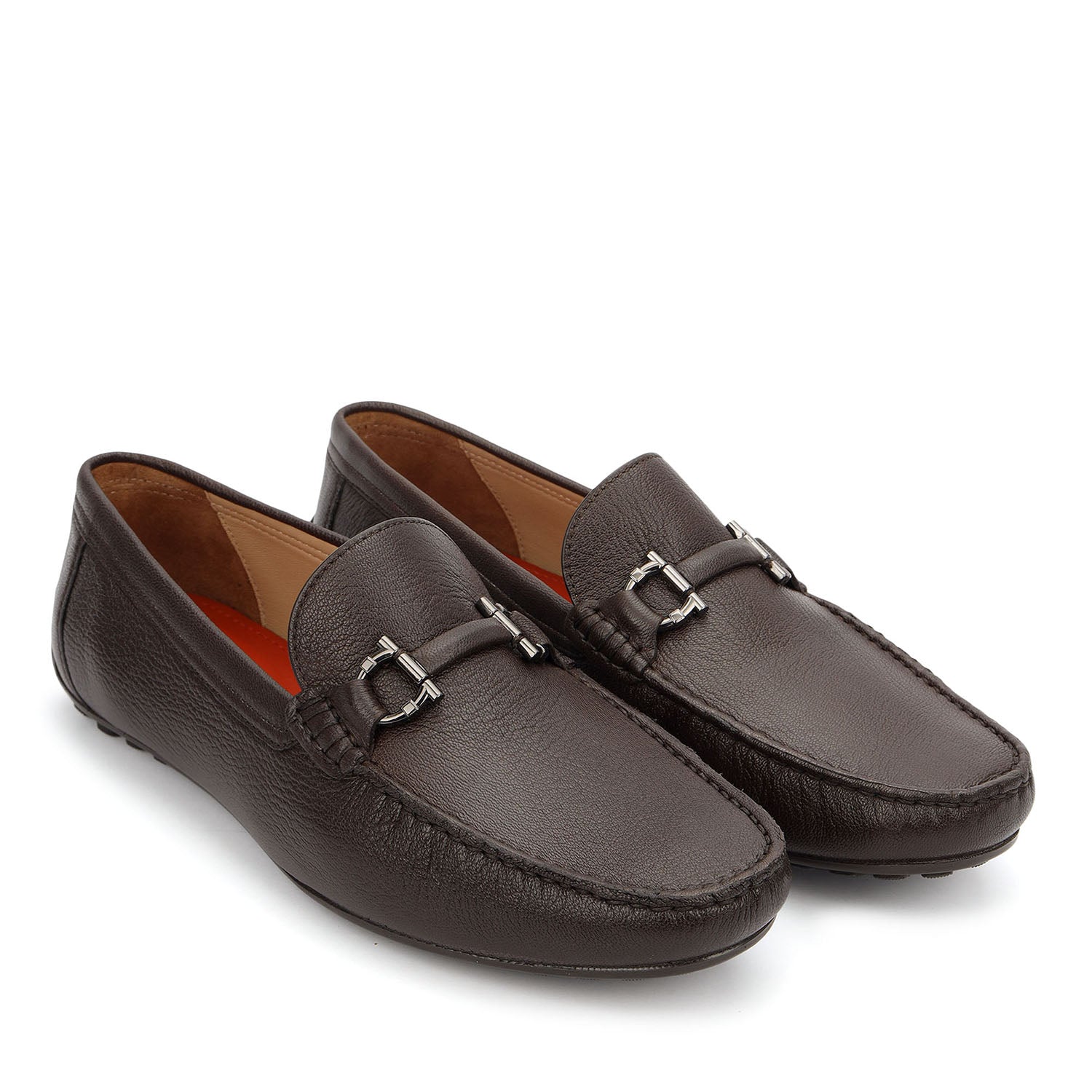 Brown Buckle Detail Moccasins