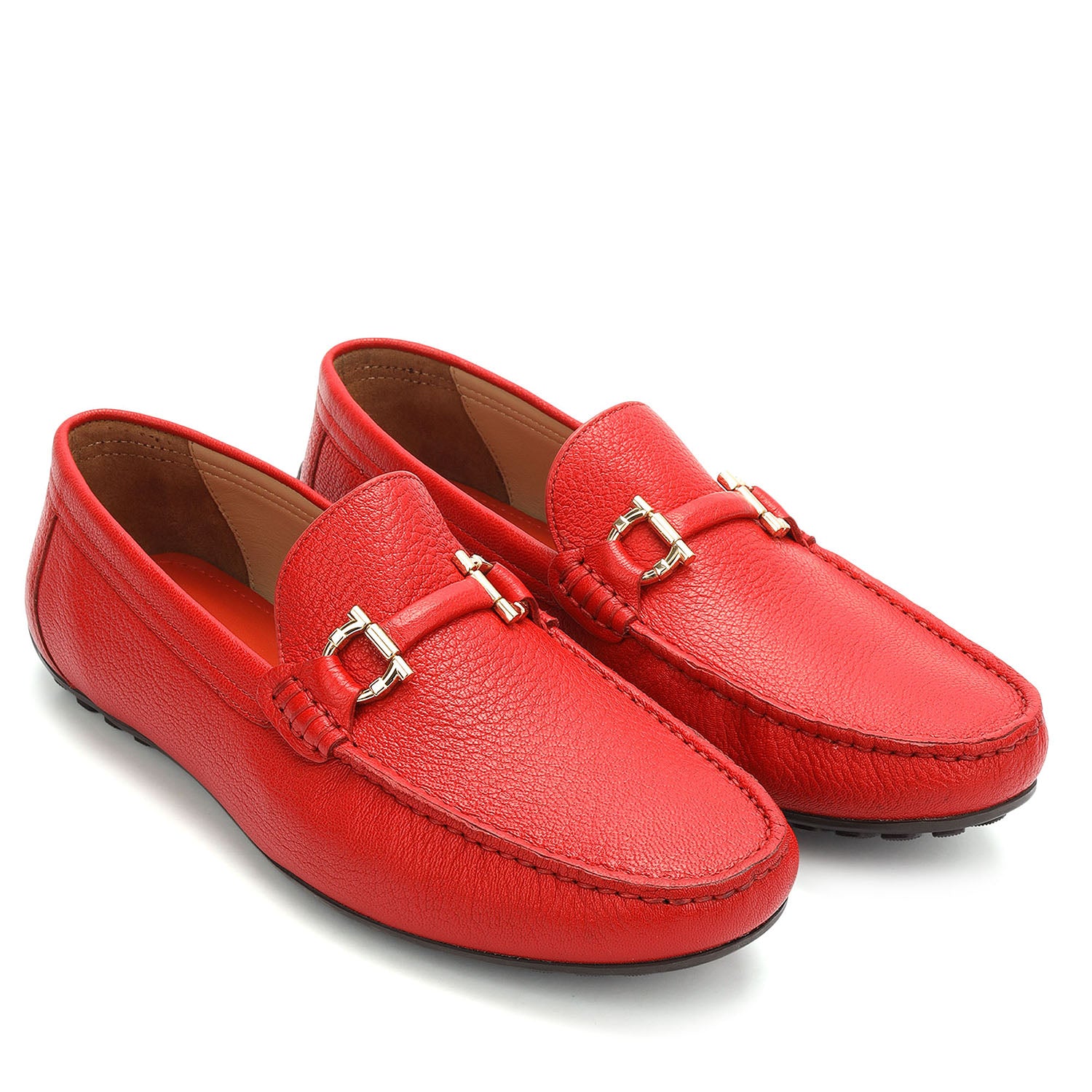 Red Buckle Detail Moccasins