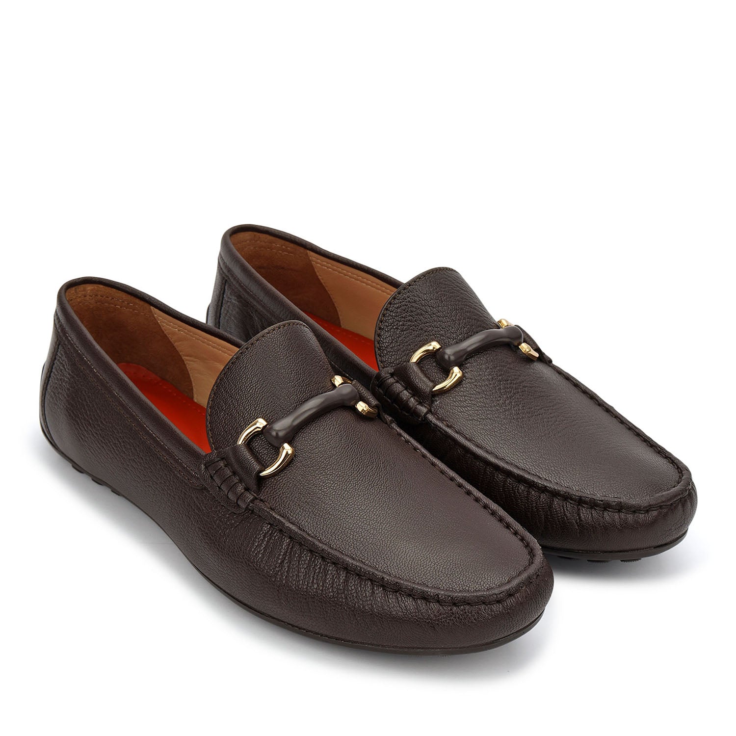 Brown Buckle Detail Moccasins